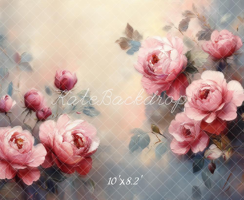 Kate Fine Art Floral Pink Roses Backdrop Designed by Emetselch - Kate Backdrop AU