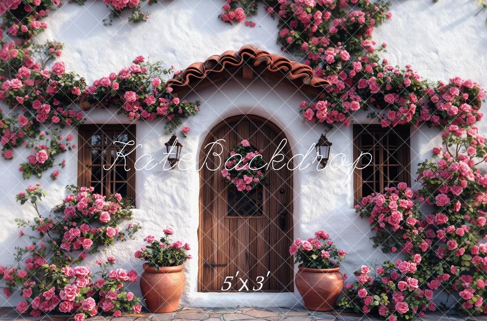 Kate Spring Cottage Entrance With Blooming Roses Backdrop Designed by Patty Roberts - Kate Backdrop AU