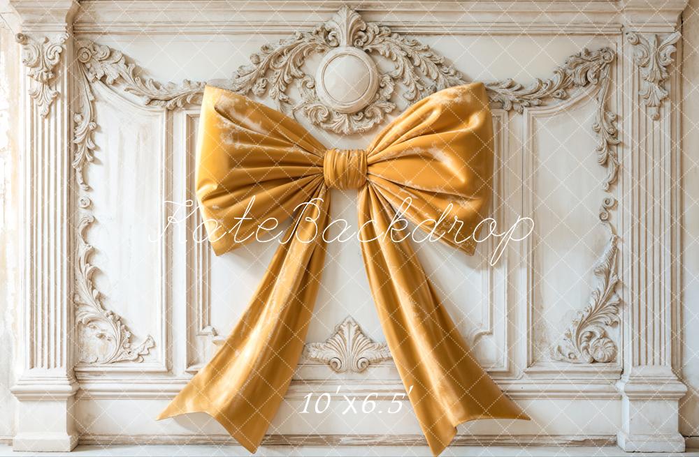 Kate Yellow Bow Vintage Wall Backdrop Designed by Emetselch - Kate Backdrop AU