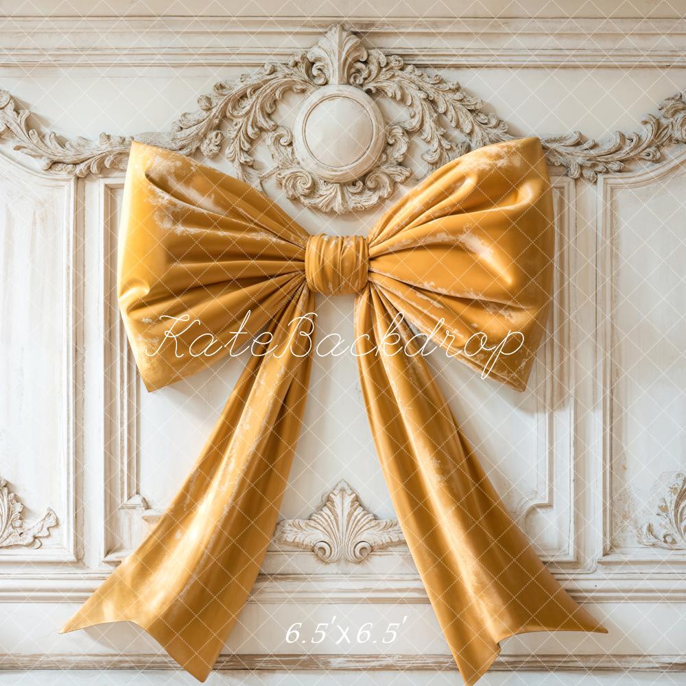 Kate Yellow Bow Vintage Wall Backdrop Designed by Emetselch - Kate Backdrop AU