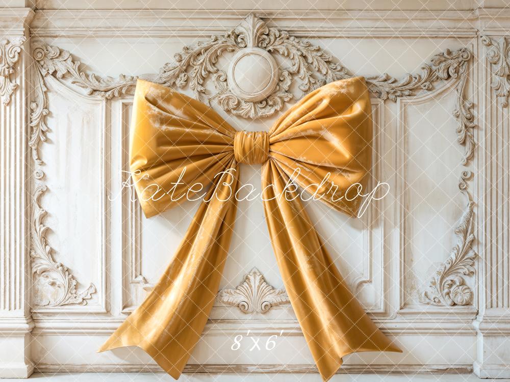 Kate Yellow Bow Vintage Wall Backdrop Designed by Emetselch - Kate Backdrop AU