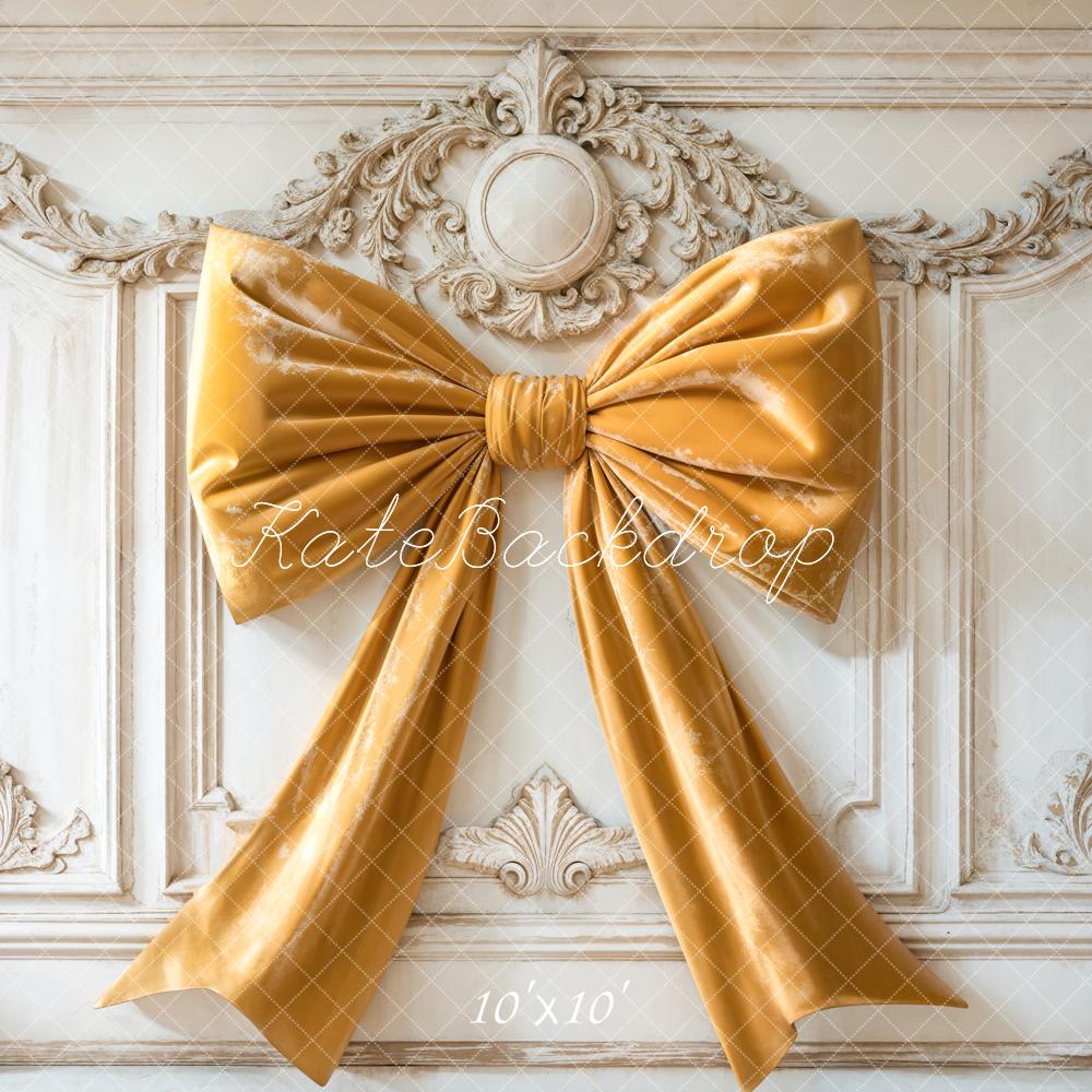 Kate Yellow Bow Vintage Wall Backdrop Designed by Emetselch - Kate Backdrop AU