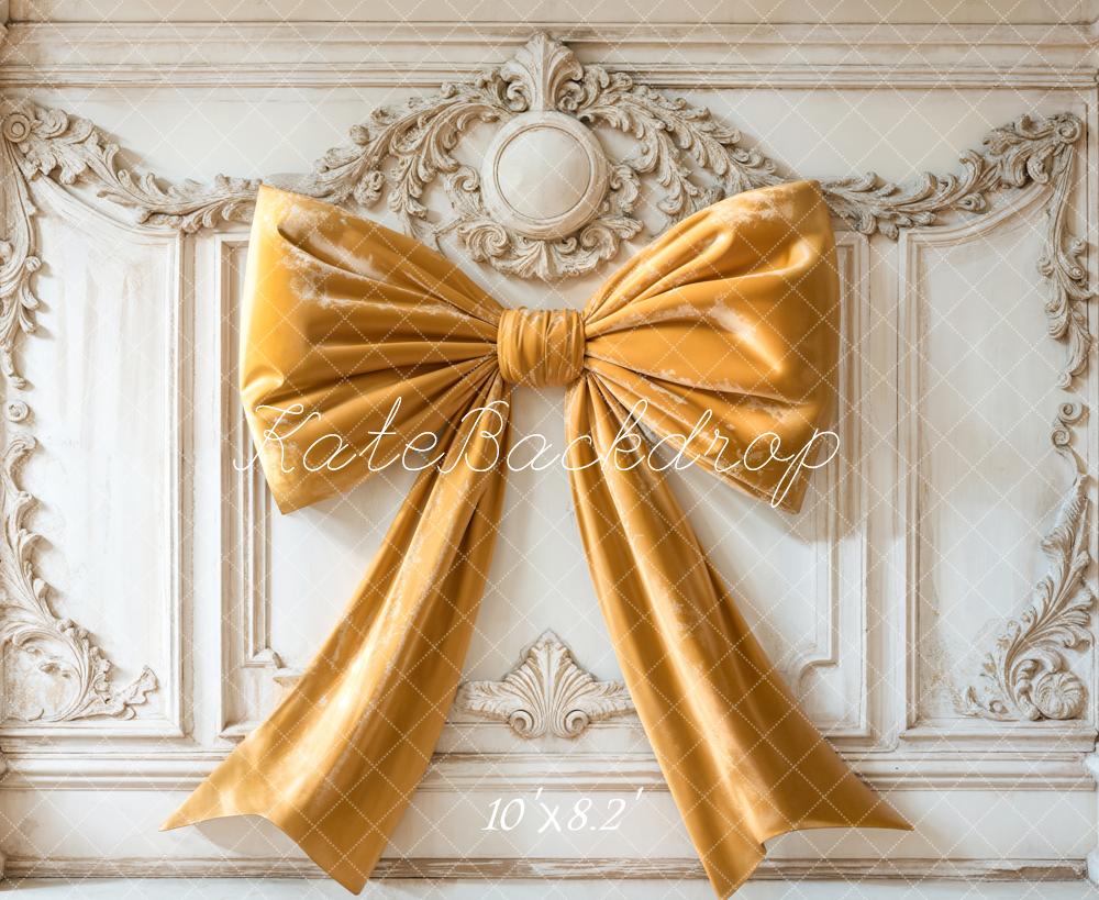 Kate Yellow Bow Vintage Wall Backdrop Designed by Emetselch - Kate Backdrop AU