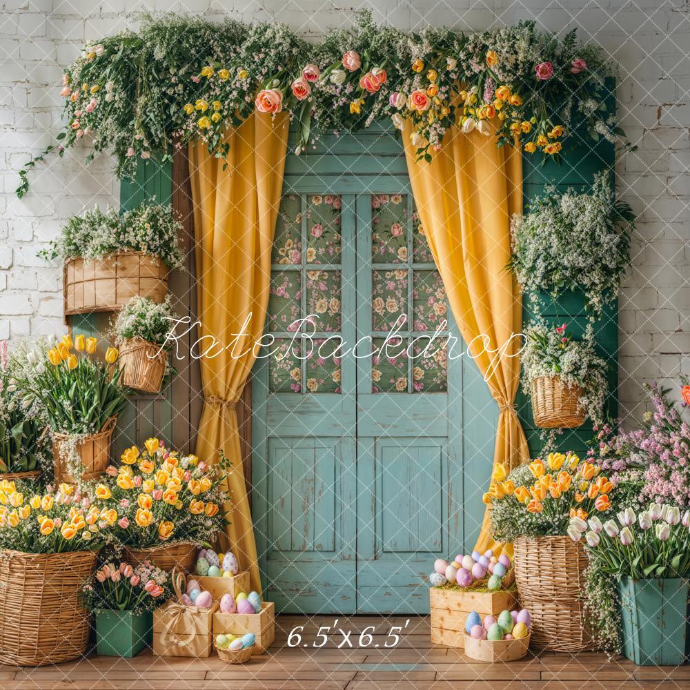Kate Easter Brick Retro Door Backdrop Designed by Emetselch - Kate Backdrop AU