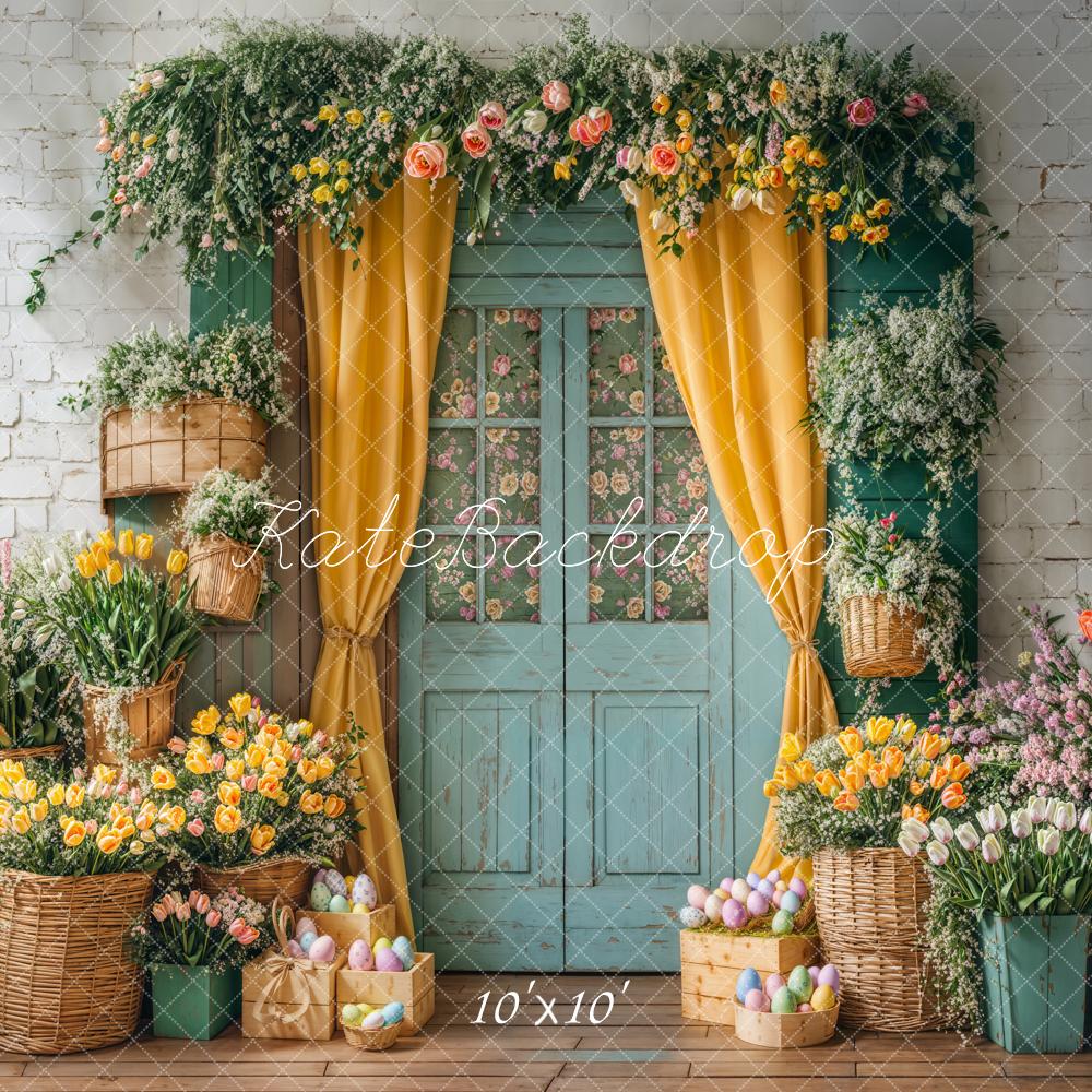 Kate Easter Brick Retro Door Backdrop Designed by Emetselch - Kate Backdrop AU