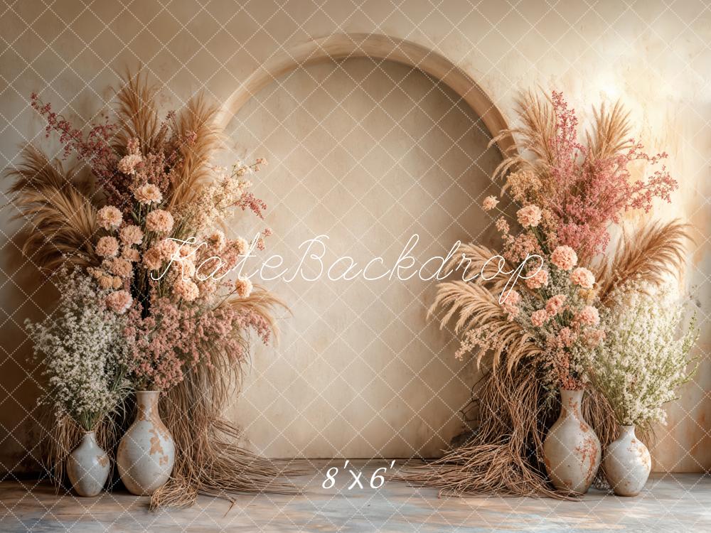 Kate Boho Arch Beige Backdrop Backdrop Designed by Emetselch