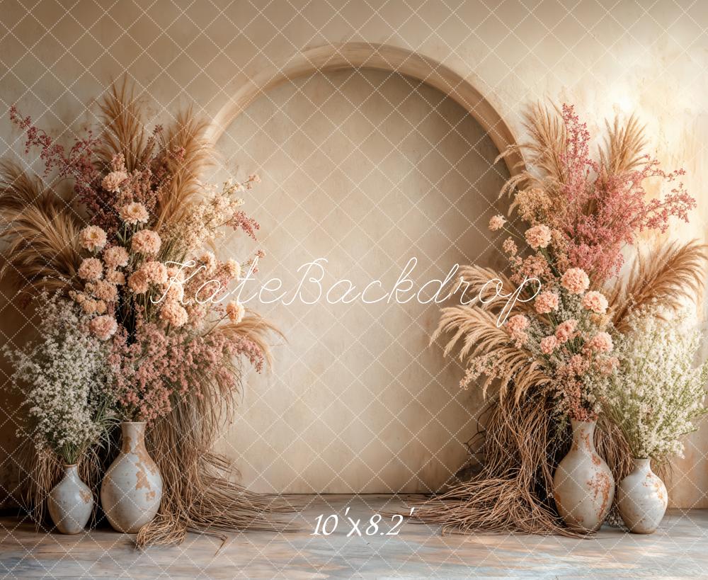 Kate Boho Arch Beige Backdrop Backdrop Designed by Emetselch