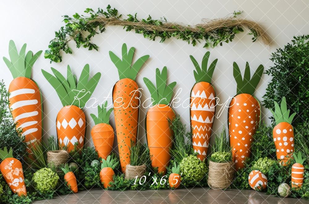 Kate Bright Carrot Garden Easter Backdrop Designed by Patty Roberts - Kate Backdrop AU