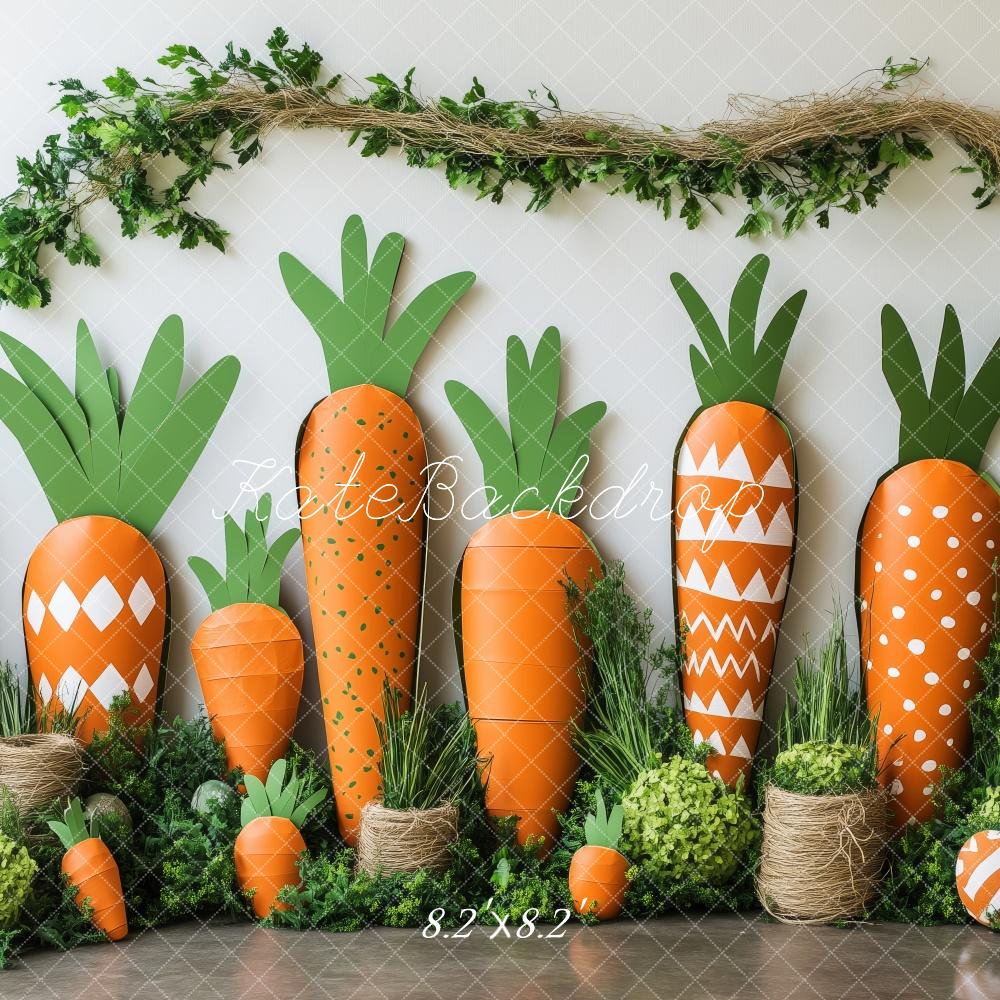 Kate Bright Carrot Garden Easter Backdrop Designed by Patty Roberts - Kate Backdrop AU