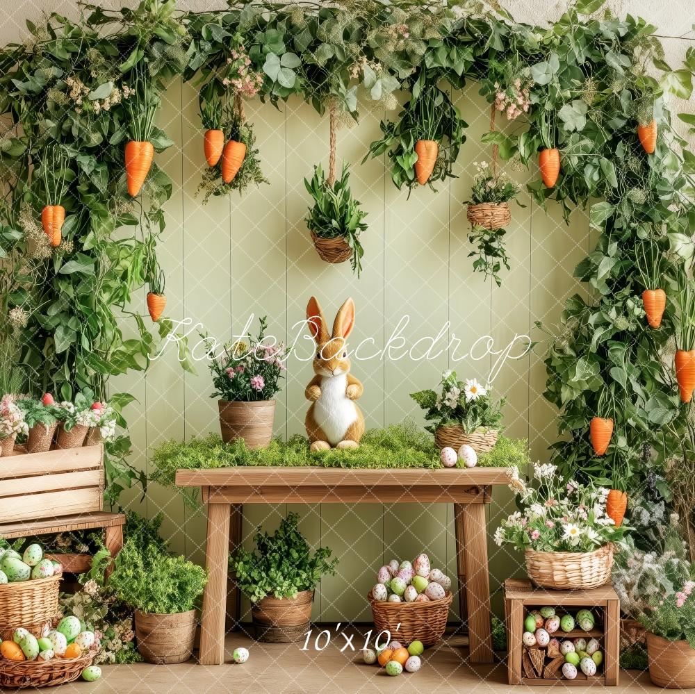 Kate Garden Easter Bunny Carrots Backdrop Designed by Patty Roberts - Kate Backdrop AU