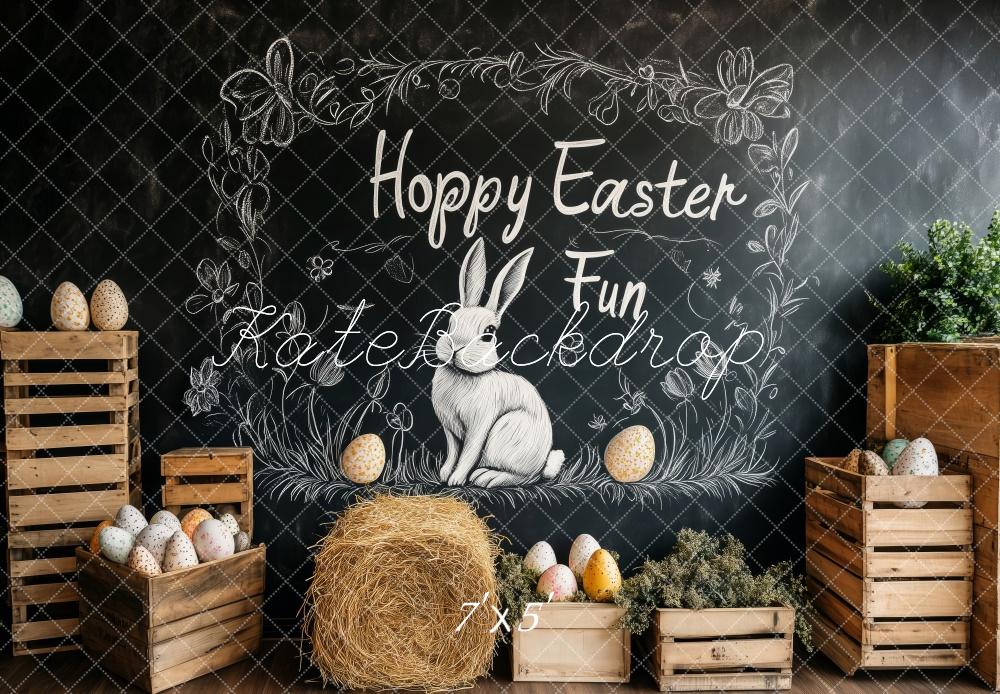 Kate Hoppy Easter Chalkboard Backdrop Designed by Patty Roberts - Kate Backdrop AU