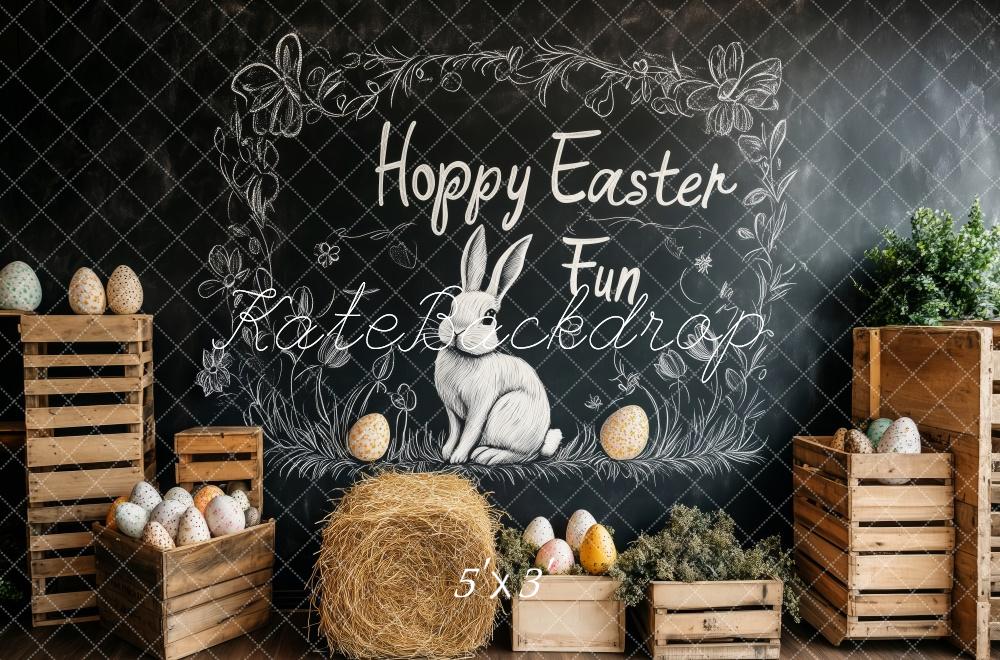 Kate Hoppy Easter Chalkboard Backdrop Designed by Patty Roberts - Kate Backdrop AU