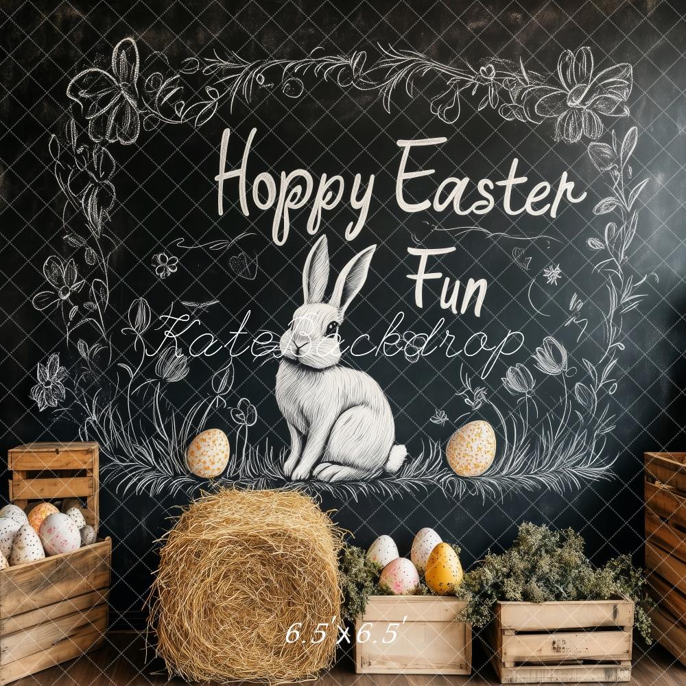 Kate Hoppy Easter Chalkboard Backdrop Designed by Patty Roberts - Kate Backdrop AU