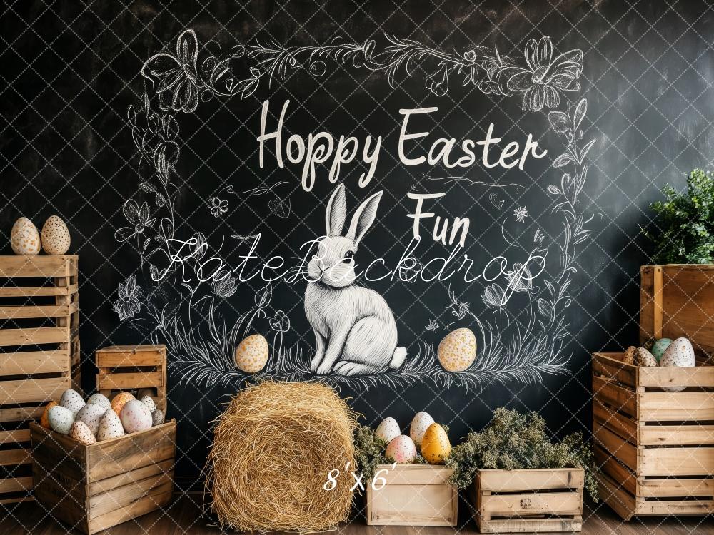Kate Hoppy Easter Chalkboard Backdrop Designed by Patty Roberts - Kate Backdrop AU