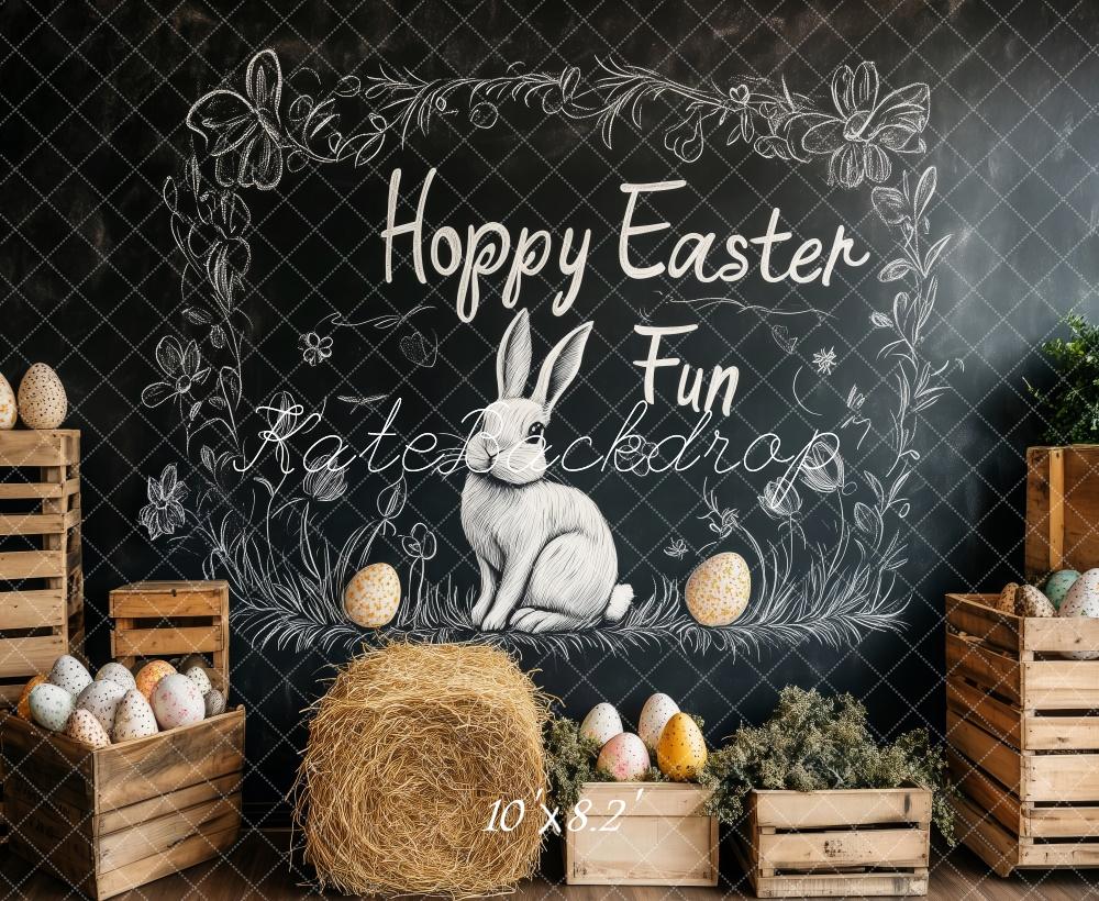 Kate Hoppy Easter Chalkboard Backdrop Designed by Patty Roberts - Kate Backdrop AU