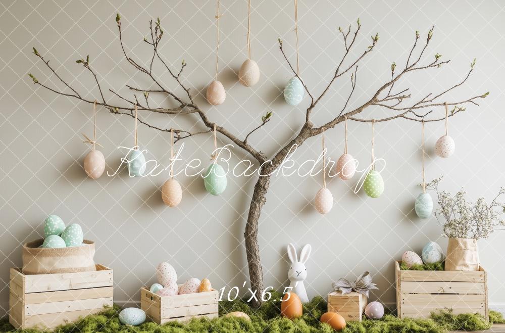 Kate Minimalist Easter Tree and Eggs Backdrop Designed by Patty Roberts - Kate Backdrop AU