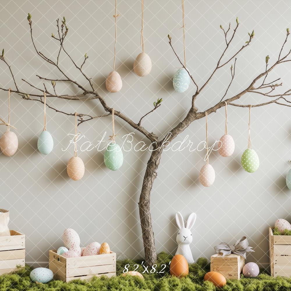 Kate Minimalist Easter Tree and Eggs Backdrop Designed by Patty Roberts - Kate Backdrop AU
