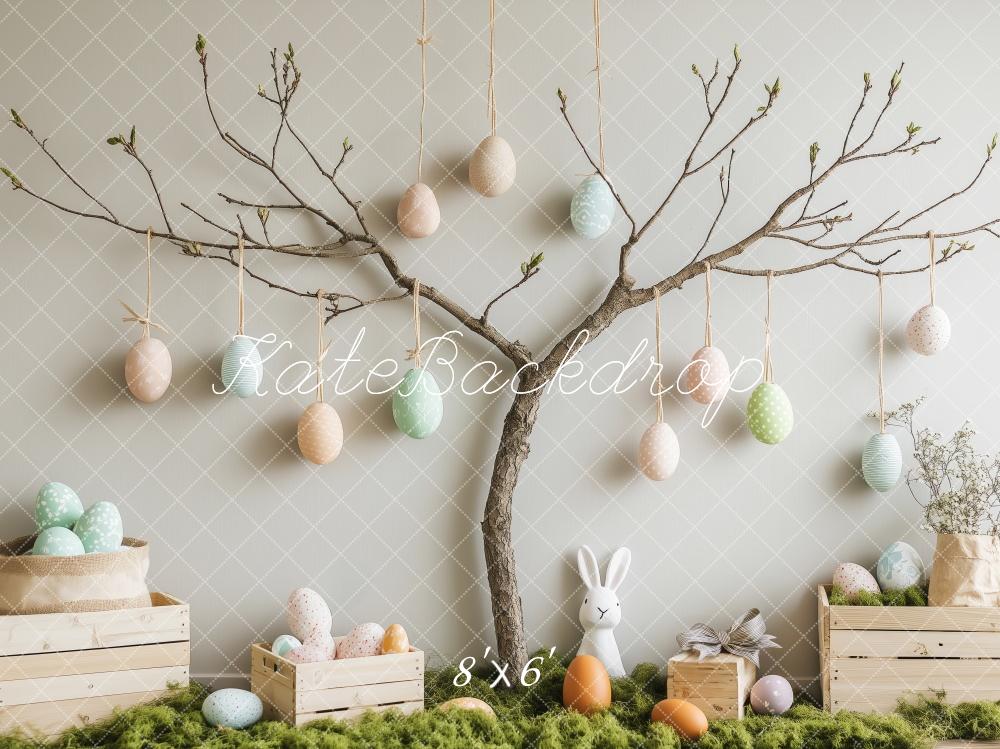 Kate Minimalist Easter Tree and Eggs Backdrop Designed by Patty Roberts - Kate Backdrop AU