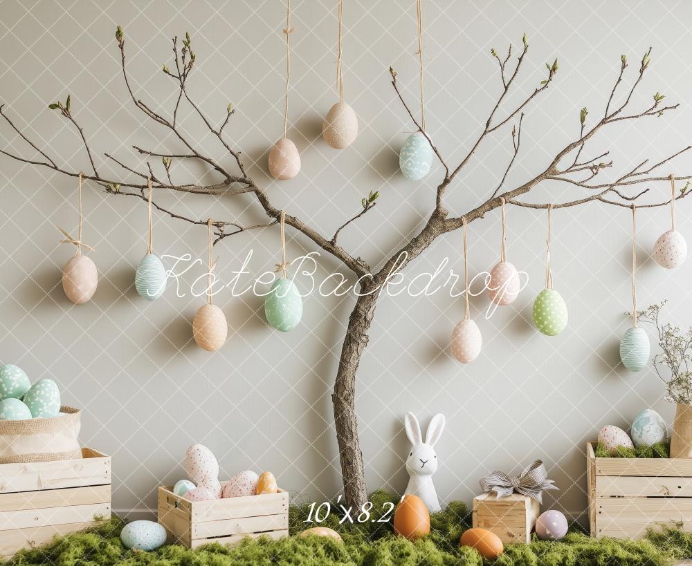 Kate Minimalist Easter Tree and Eggs Backdrop Designed by Patty Roberts - Kate Backdrop AU
