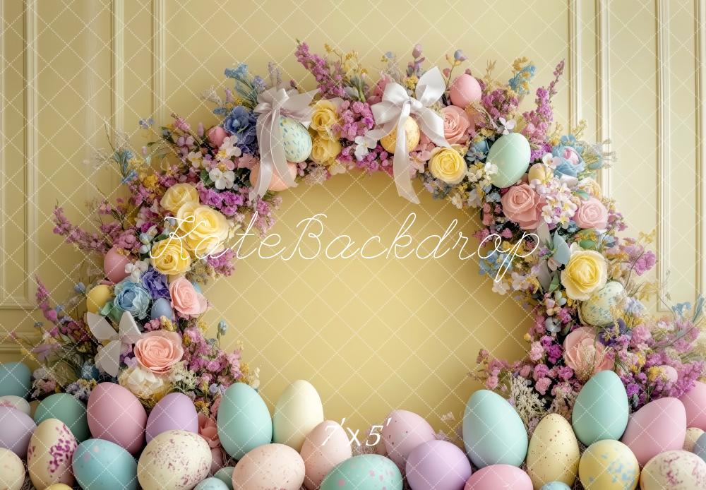Kate Pastel Floral Easter Egg Backdrop Designed by Patty Roberts - Kate Backdrop AU