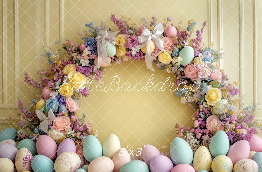 Kate Pastel Floral Easter Egg Backdrop Designed by Patty Roberts - Kate Backdrop AU