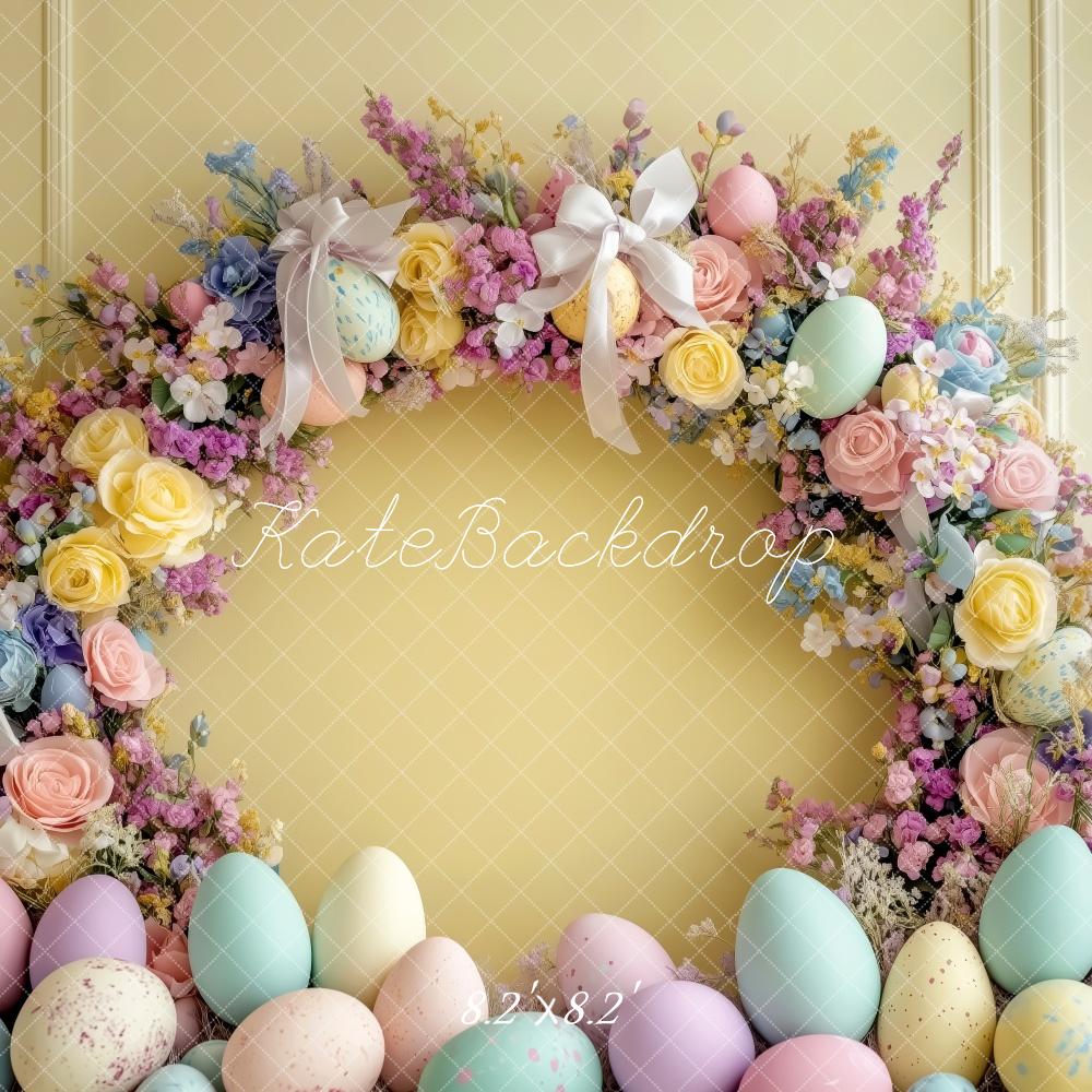 Kate Pastel Floral Easter Egg Backdrop Designed by Patty Roberts - Kate Backdrop AU