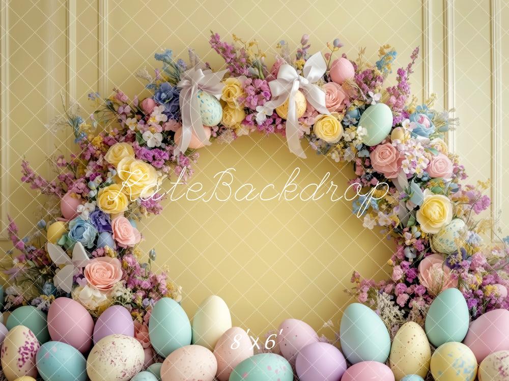Kate Pastel Floral Easter Egg Backdrop Designed by Patty Roberts - Kate Backdrop AU