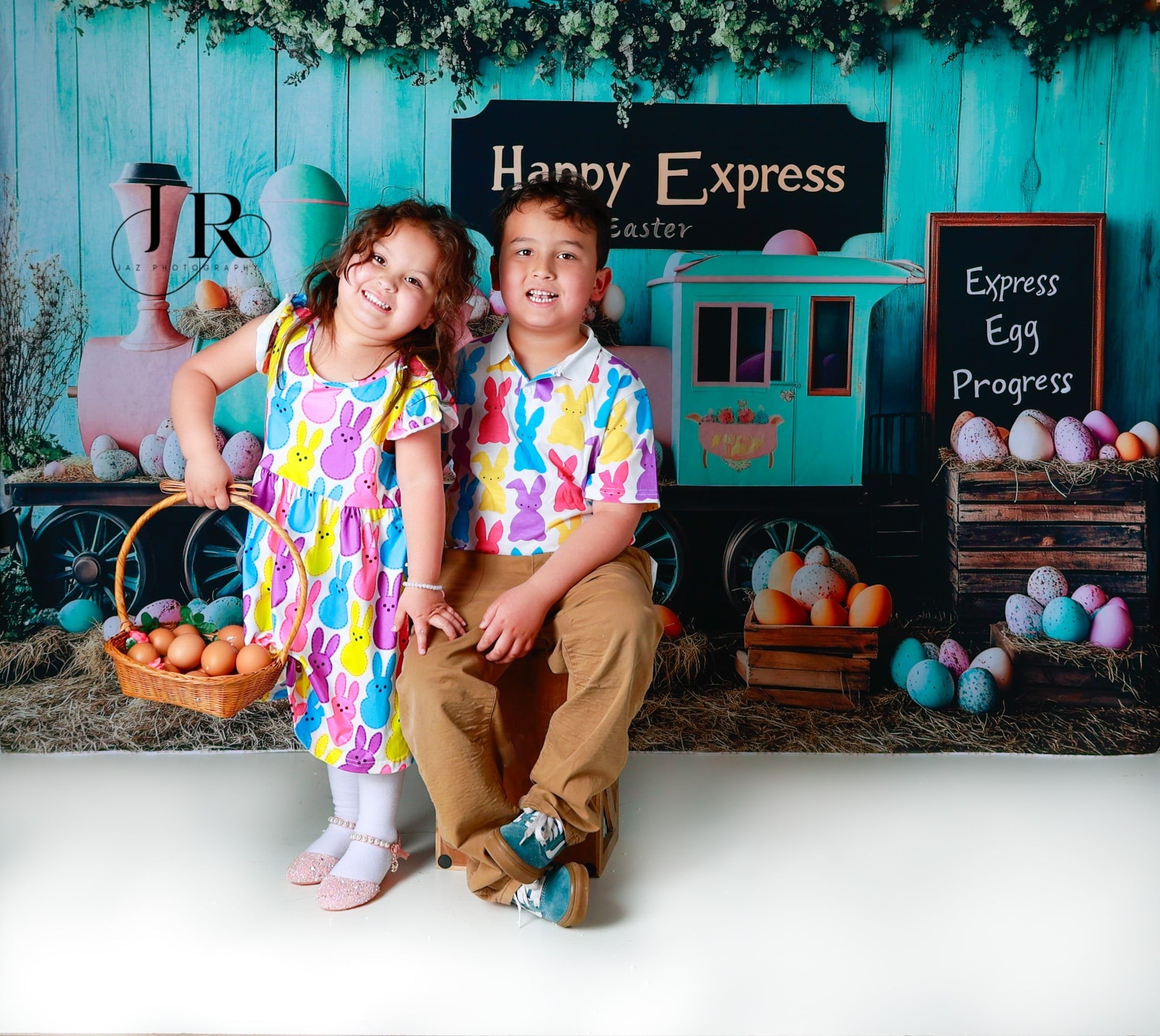 Kate Vintage Easter Express Backdrop Designed by Patty Roberts - Kate Backdrop AU