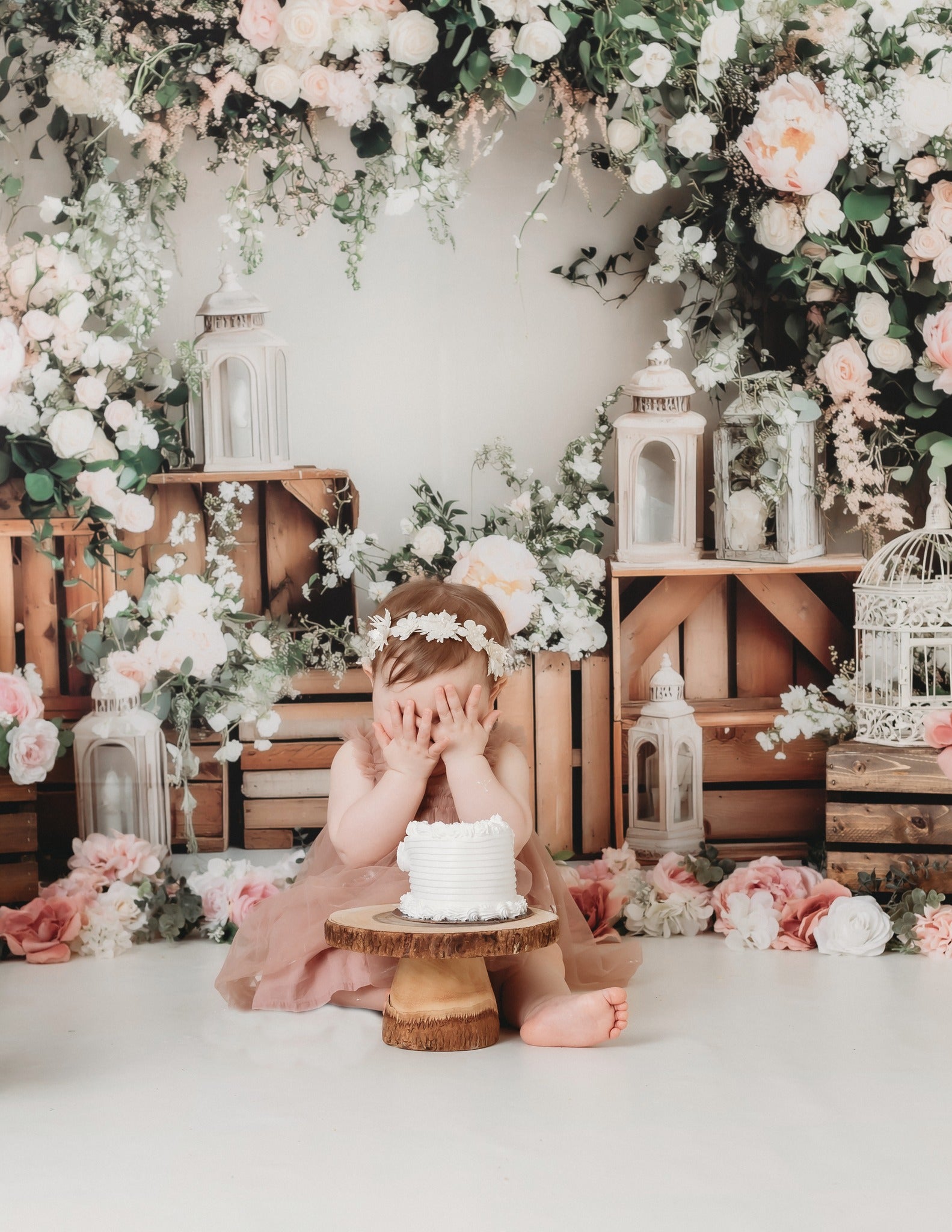 Kate Vintage Floral Arch Backdrop Spring Designed by Patty Roberts - Kate Backdrop AU