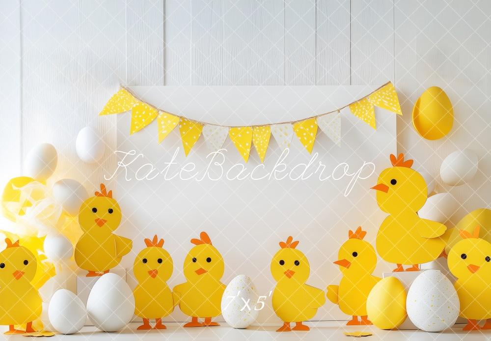 Kate Yellow Chicks Easter Backdrop Designed by Patty Roberts - Kate Backdrop AU