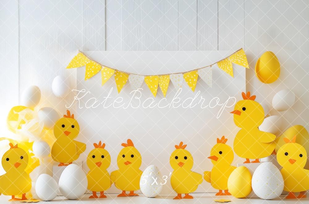 Kate Yellow Chicks Easter Backdrop Designed by Patty Roberts - Kate Backdrop AU