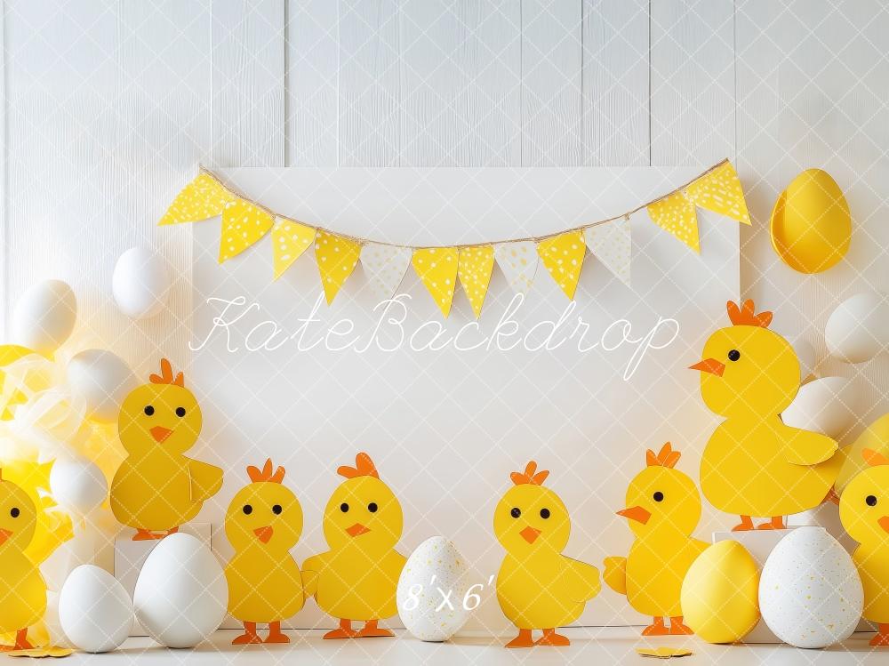 Kate Yellow Chicks Easter Backdrop Designed by Patty Roberts - Kate Backdrop AU