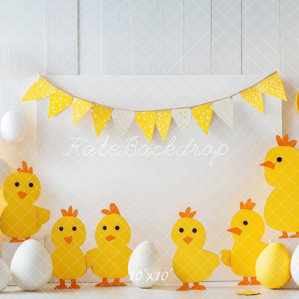 Kate Yellow Chicks Easter Backdrop Designed by Patty Roberts - Kate Backdrop AU