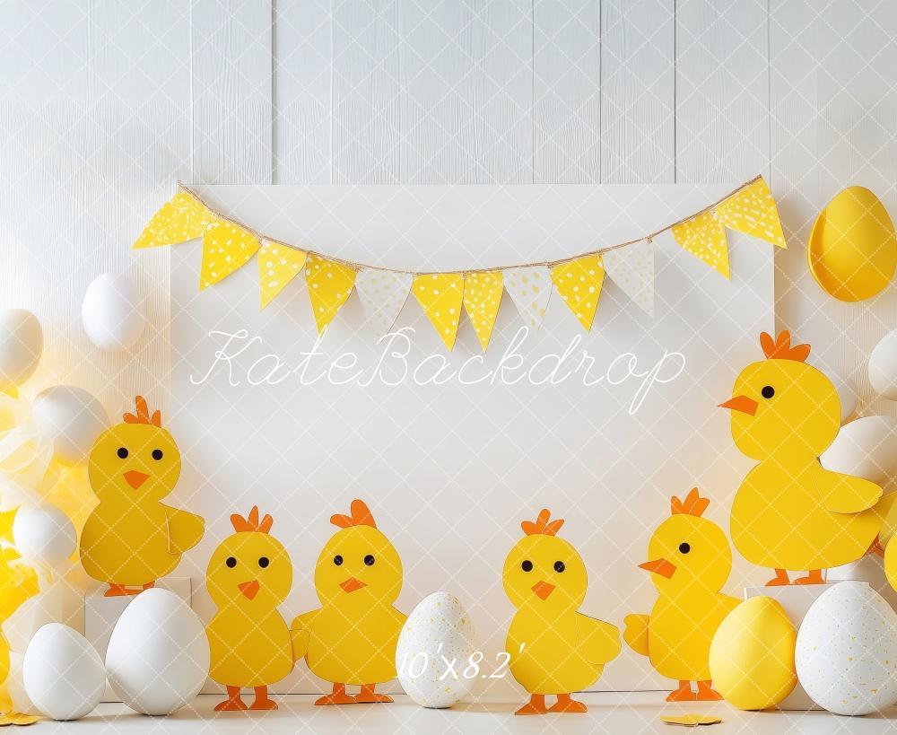 Kate Yellow Chicks Easter Backdrop Designed by Patty Roberts - Kate Backdrop AU