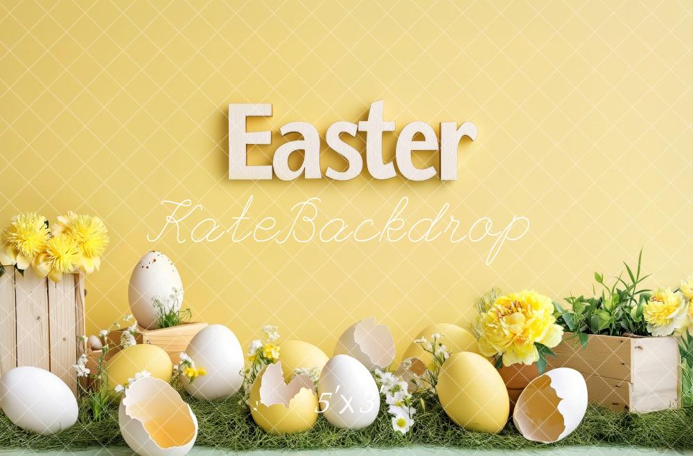 Kate Yellow Easter Egg Backdrop Designed by Patty Roberts - Kate Backdrop AU