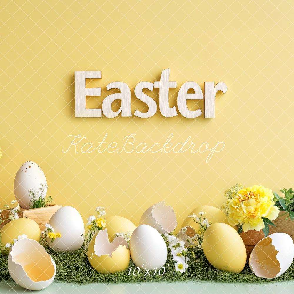 Kate Yellow Easter Egg Backdrop Designed by Patty Roberts - Kate Backdrop AU