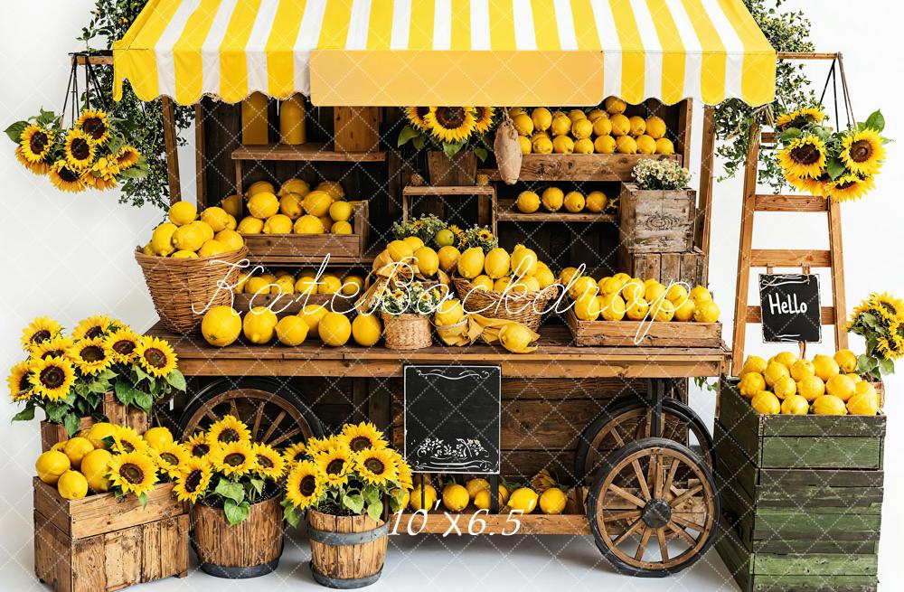 Kate Yellow lemon Stall Backdrop Designed by Emetselch - Kate Backdrop AU
