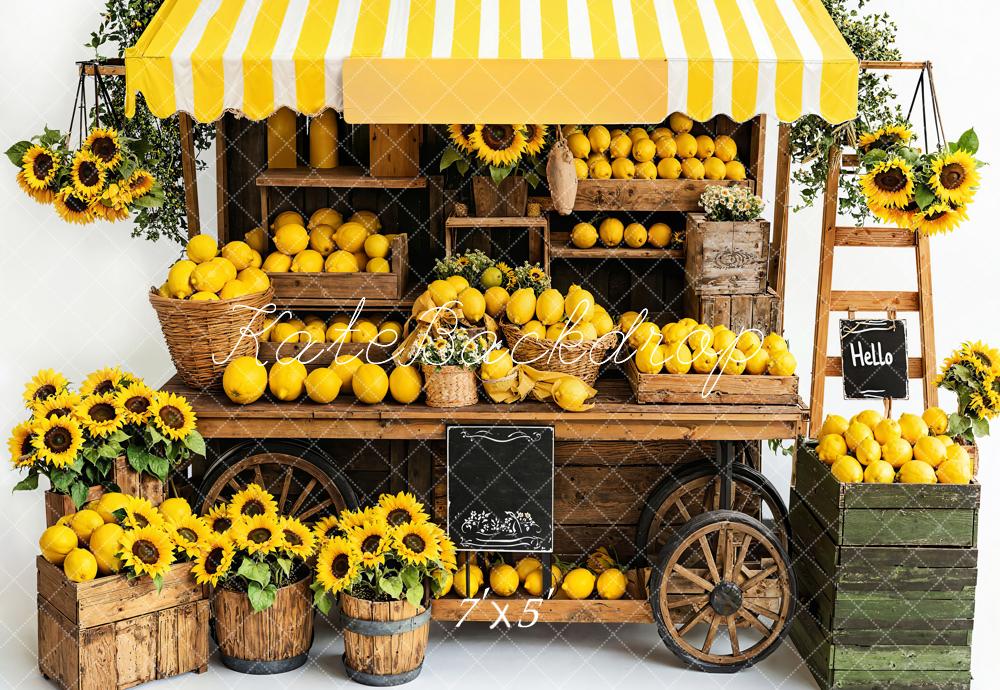 Kate Yellow lemon Stall Backdrop Designed by Emetselch