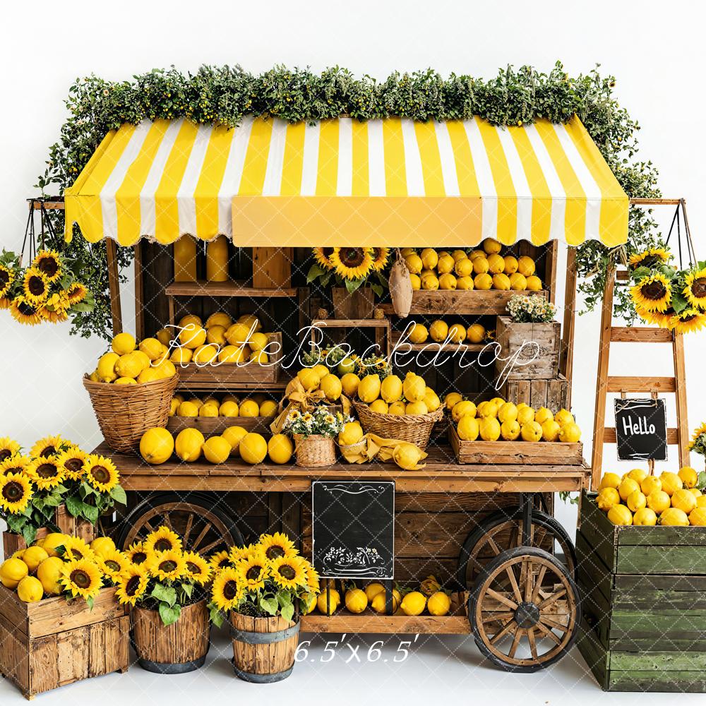 Kate Yellow lemon Stall Backdrop Designed by Emetselch - Kate Backdrop AU