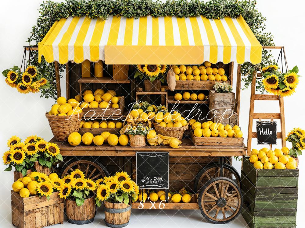 Kate Yellow lemon Stall Backdrop Designed by Emetselch