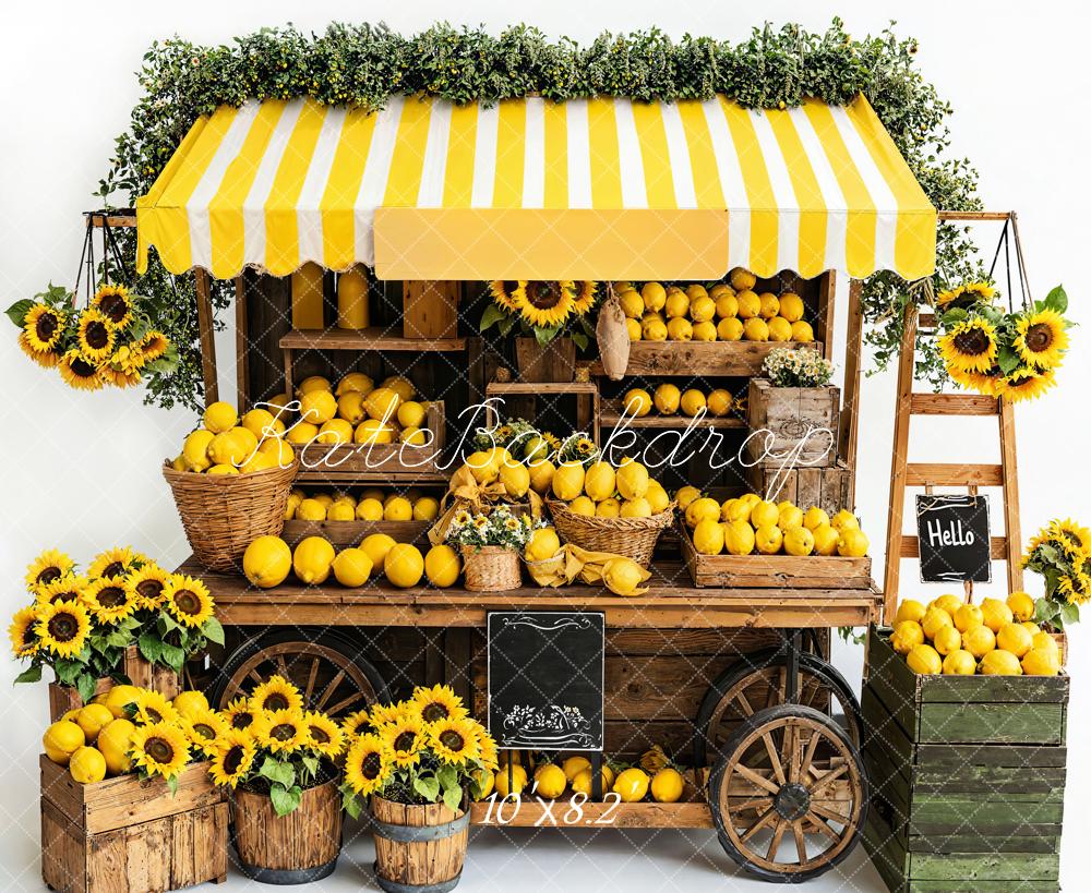 Kate Yellow lemon Stall Backdrop Designed by Emetselch - Kate Backdrop AU
