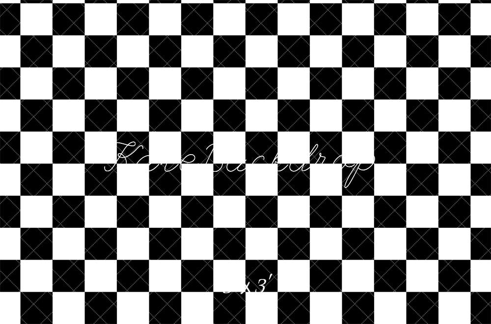 Kate Black and White Checker Pattern Backdrop Designed by Mandy Ringe Photography - Kate Backdrop AU