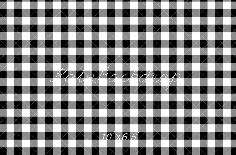 Kate Black White Buffalo Plaid Backdrop Designed by Mandy Ringe Photography - Kate Backdrop AU