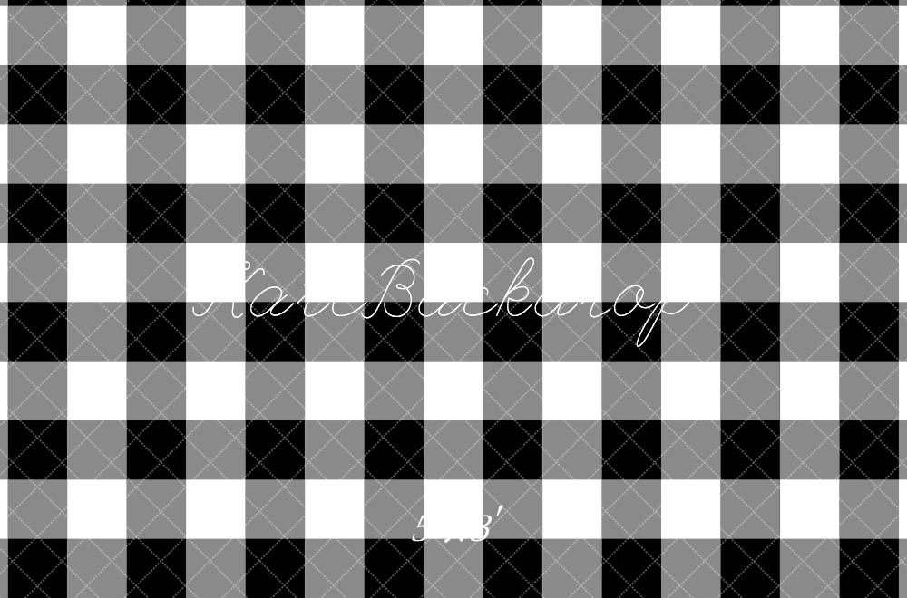 Kate Black White Buffalo Plaid Backdrop Designed by Mandy Ringe Photography - Kate Backdrop AU