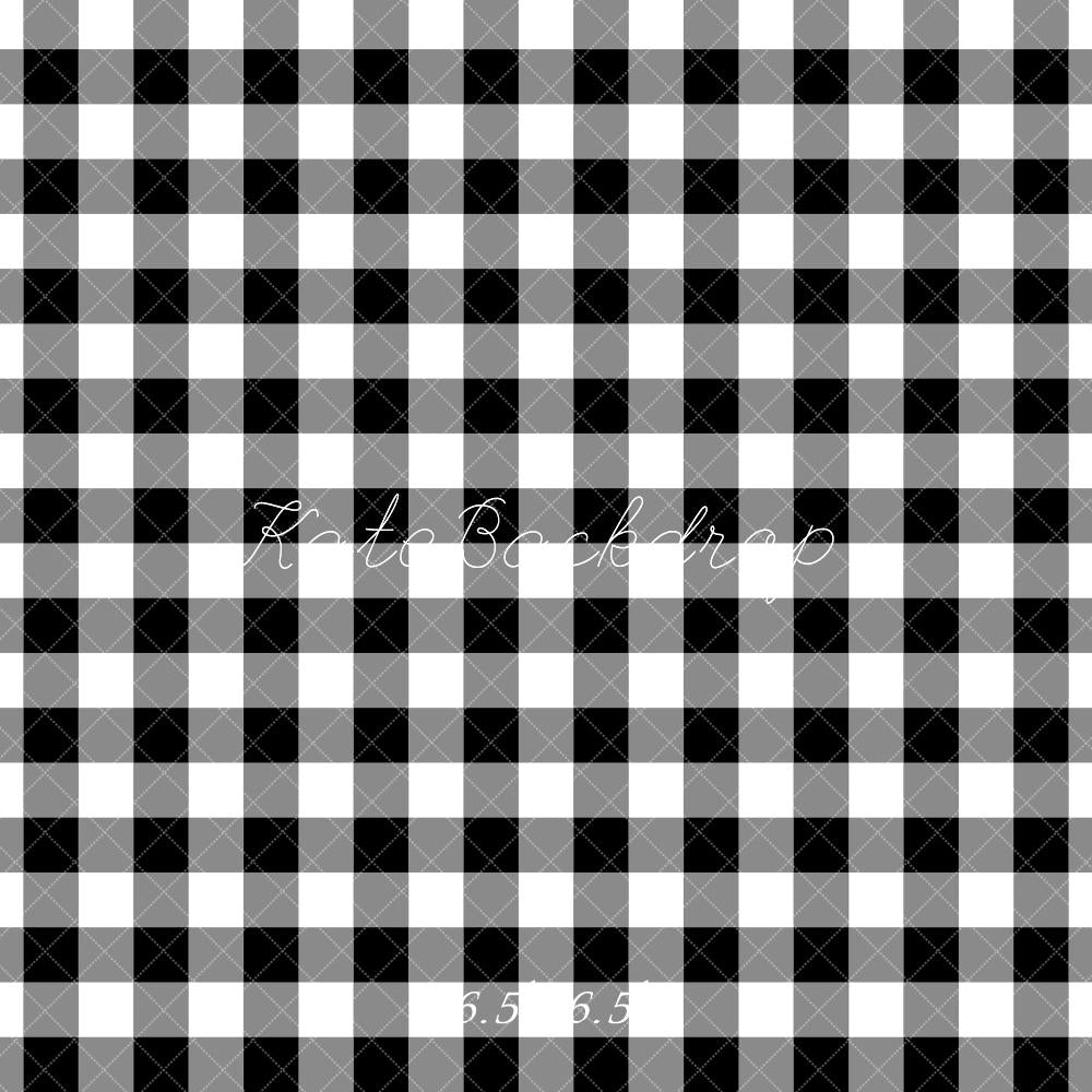 Kate Black White Buffalo Plaid Backdrop Designed by Mandy Ringe Photography - Kate Backdrop AU