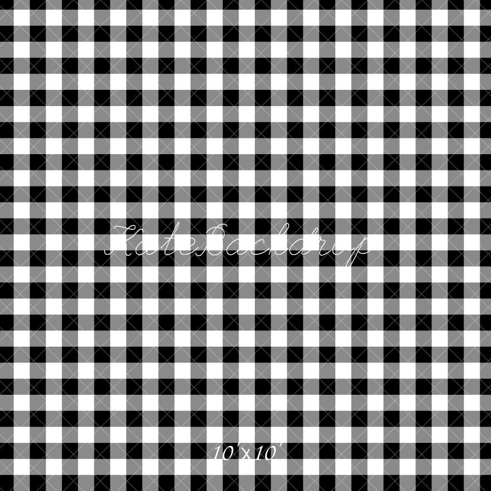 Kate Black White Buffalo Plaid Backdrop Designed by Mandy Ringe Photography - Kate Backdrop AU