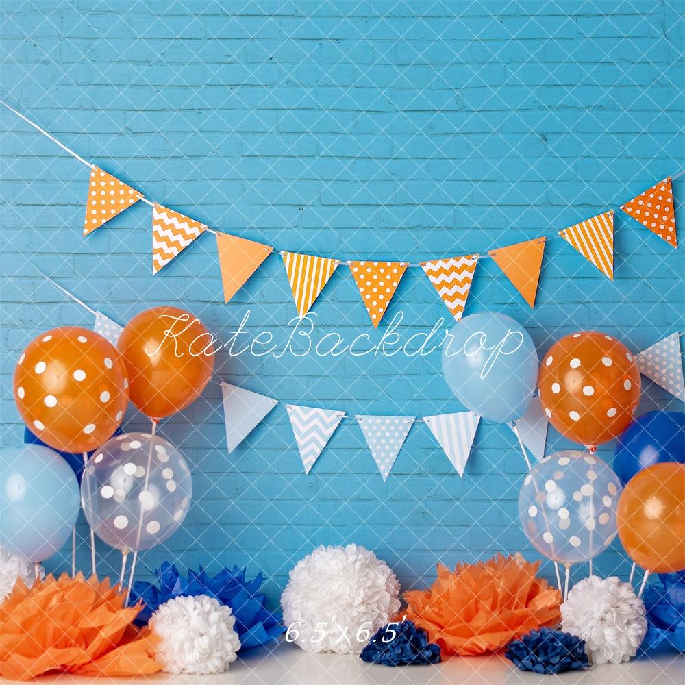 Kate Cake Smash Blue Wall Balloon Backdrop Designed by Mandy Ringe Photography - Kate Backdrop AU