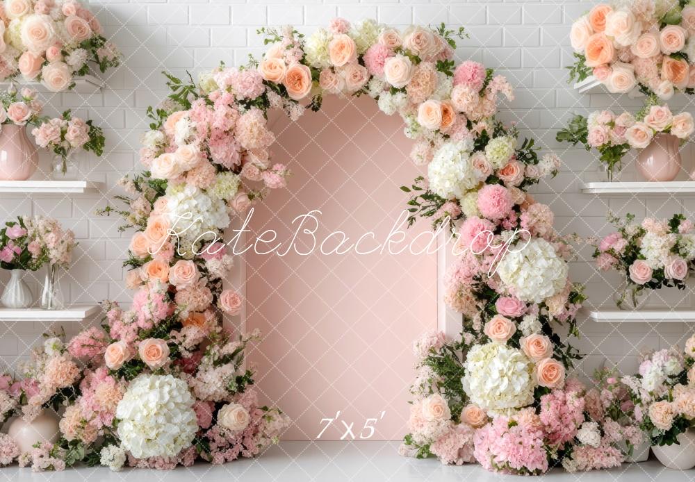 Kate Spring Flower Arch Pink Backdrop Designed by Mini MakeBelieve - Kate Backdrop AU