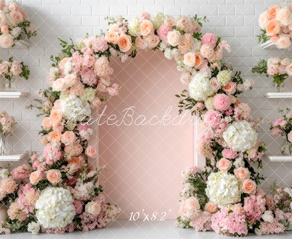 Kate Spring Flower Arch Pink Backdrop Designed by Mini MakeBelieve - Kate Backdrop AU