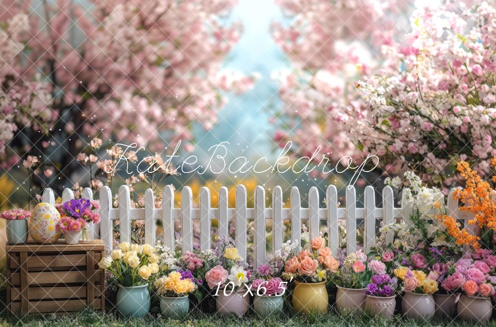 Kate Easter Spring Fence Backdrop Designed by Mini MakeBelieve - Kate Backdrop AU